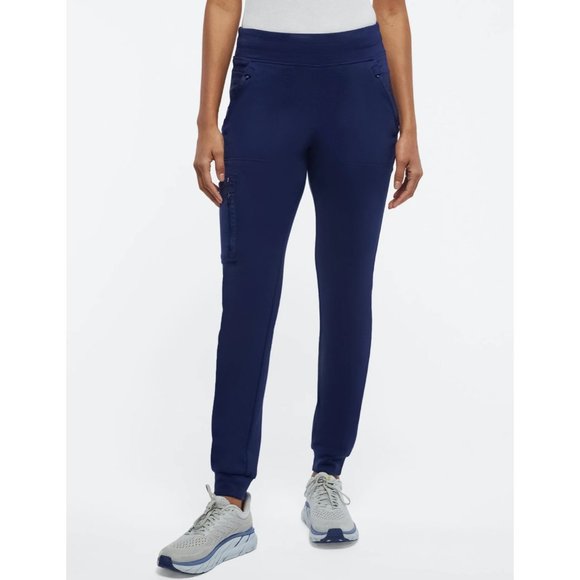 Jaanuu Size Medium Navy Blue 10 Pocket Scrub Jogger Pants - Picture 9 of 9